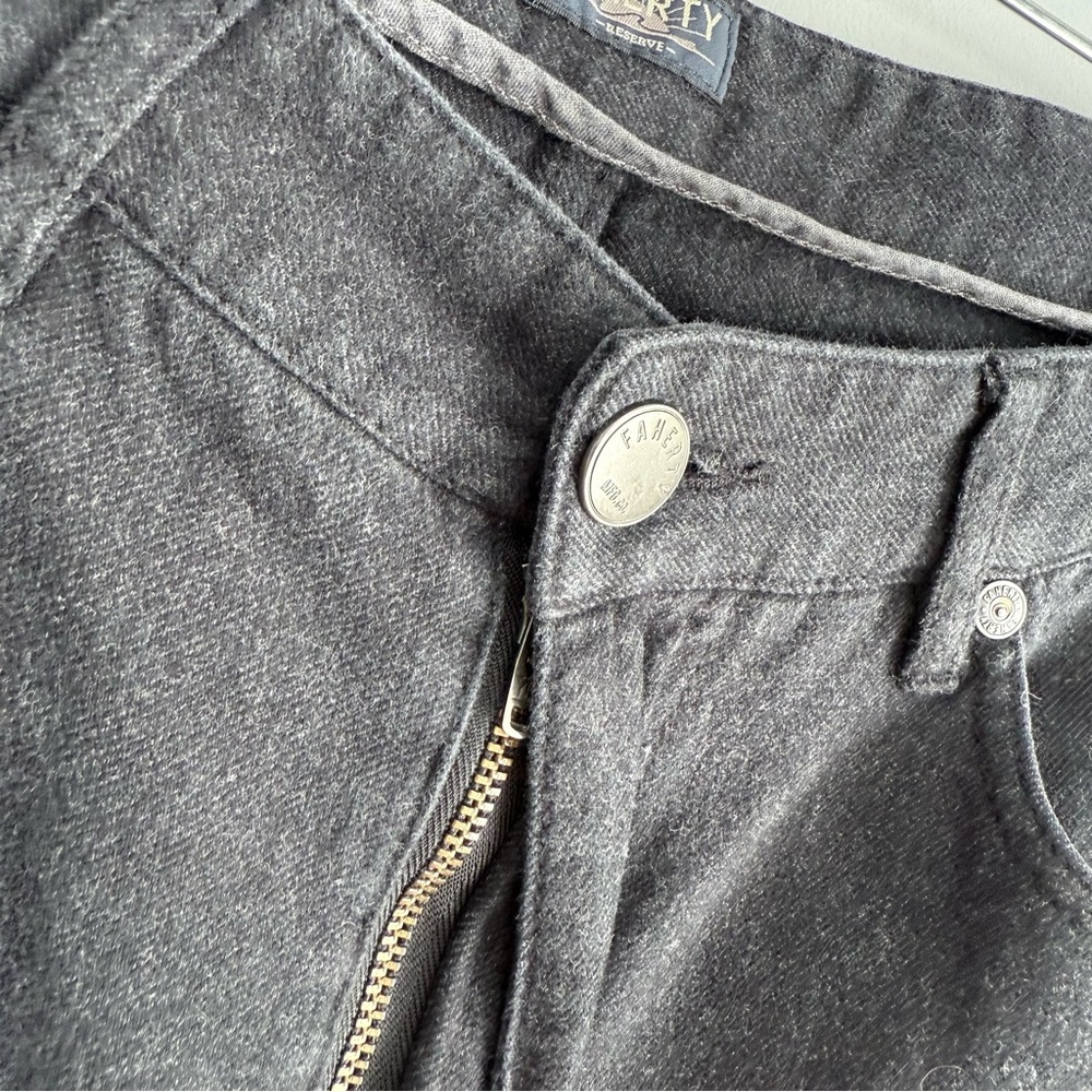 Faherty Knit Flannel 5-Pocket Slim Fit Pant Men's 32 x 30 Dark Charcoal Gray - Picture 10 of 12